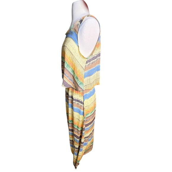 🔴 5 for $40 SALE ! Robert Louis MultiColor Striped Scoop Neck Dress Sz M - Picture 5 of 7